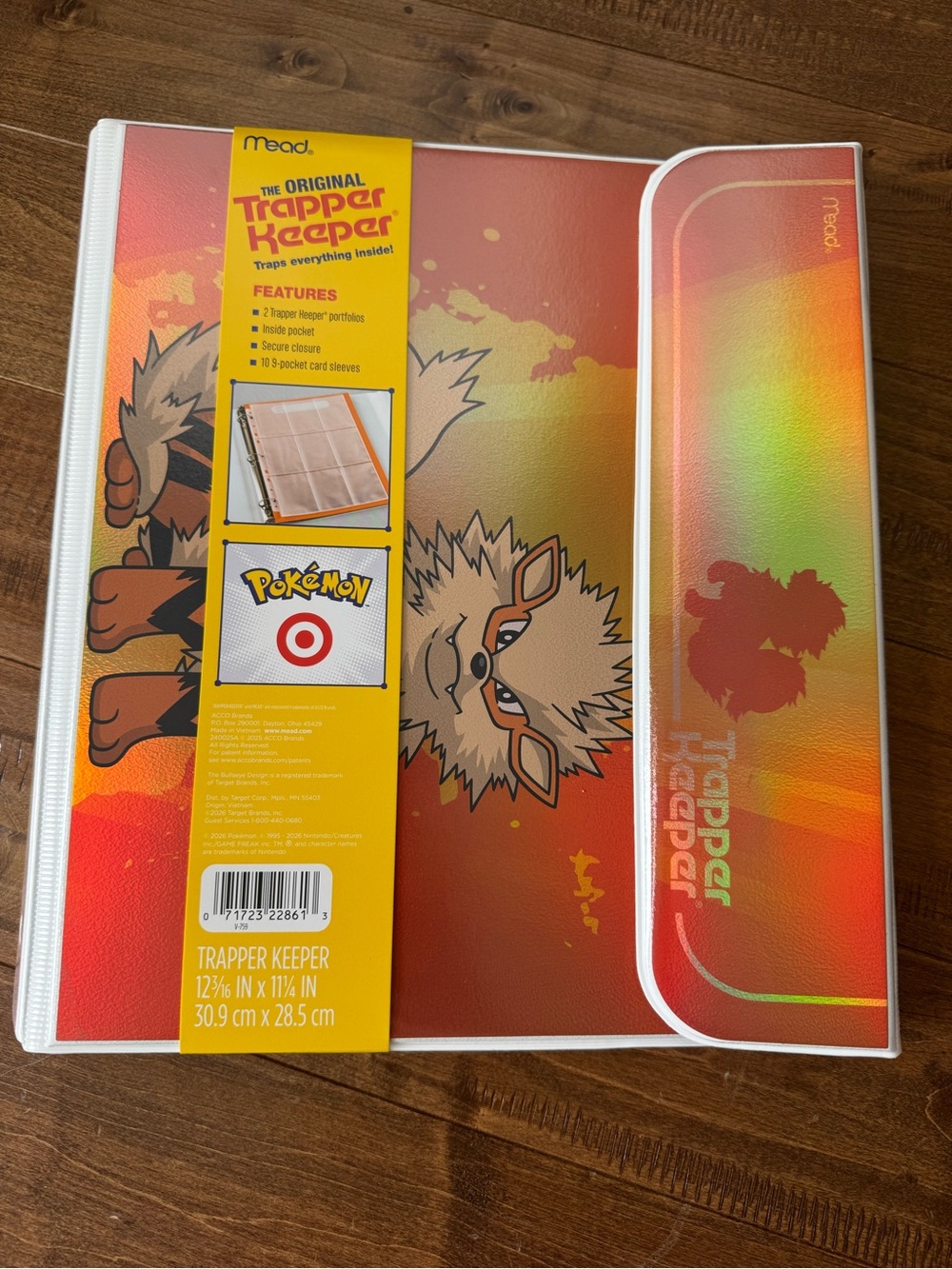 Pokemon Trapper Keeper Binder with Arcanine Artwork - Orange, Yellow